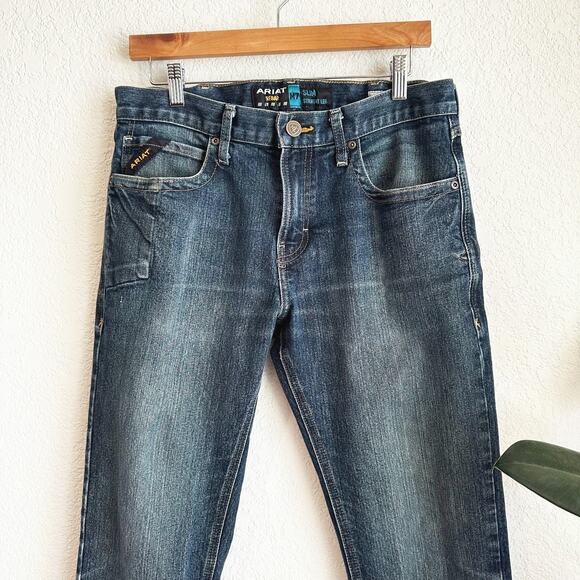 Ariat Rebar Mens M7 Jeans 32/34 Slim Straight Stretch Workwear Cowboy Rodeo - Picture 2 of 8